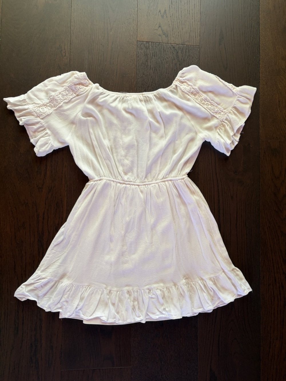 White Ruffle Off-Shoulder Dress - Picture 5 of 5